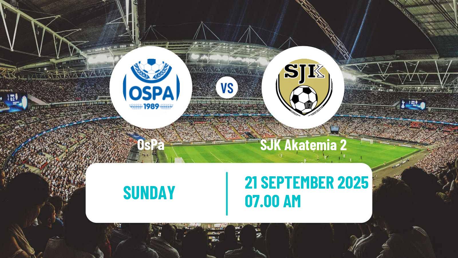 Football Finnish Kakkonen Group C OsPa - SJK Akatemia 2
