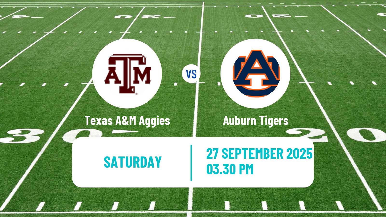 American football NCAA College Football Texas A&M Aggies - Auburn Tigers