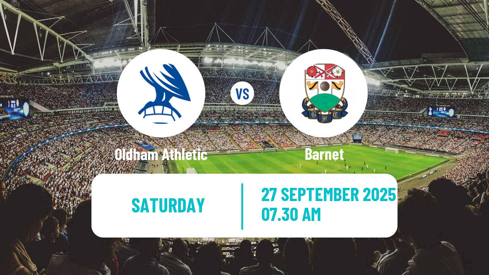 Football English League Two Oldham Athletic - Barnet