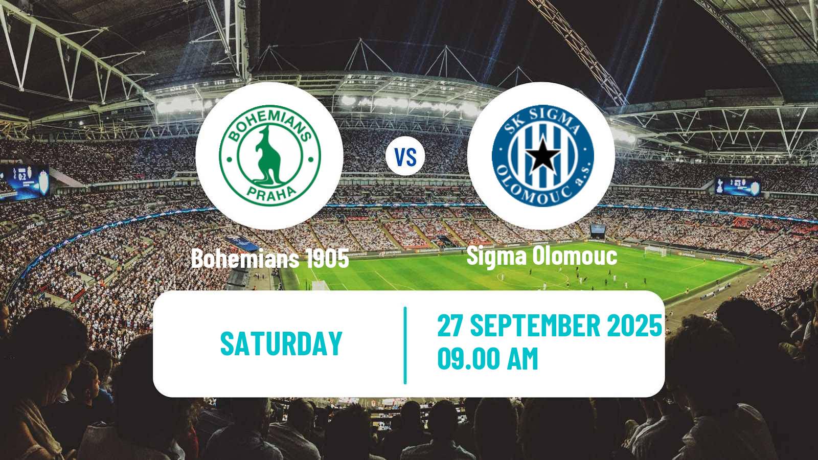 Football Czech 1 Liga Bohemians 1905 - Sigma Olomouc