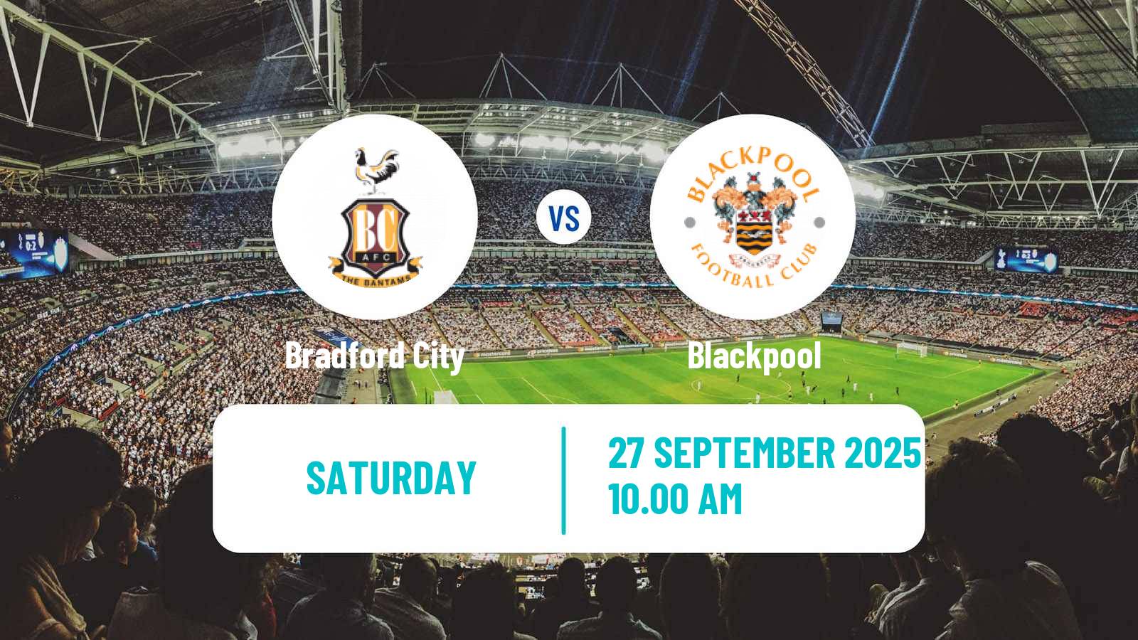Football English League One Bradford City - Blackpool