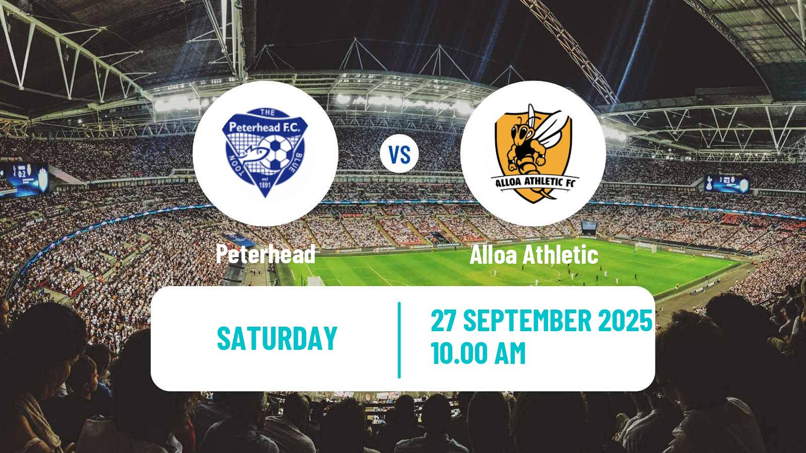 Football Scottish League One Peterhead - Alloa Athletic