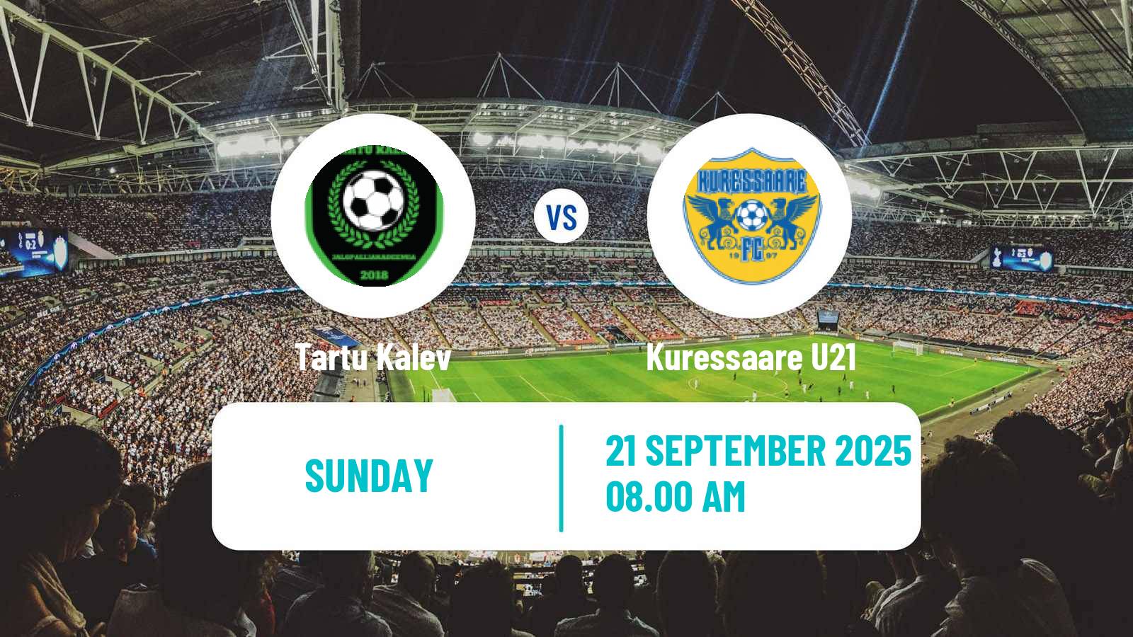 Football Estonian Esiliiga B Tartu Kalev - Kuressaare U21