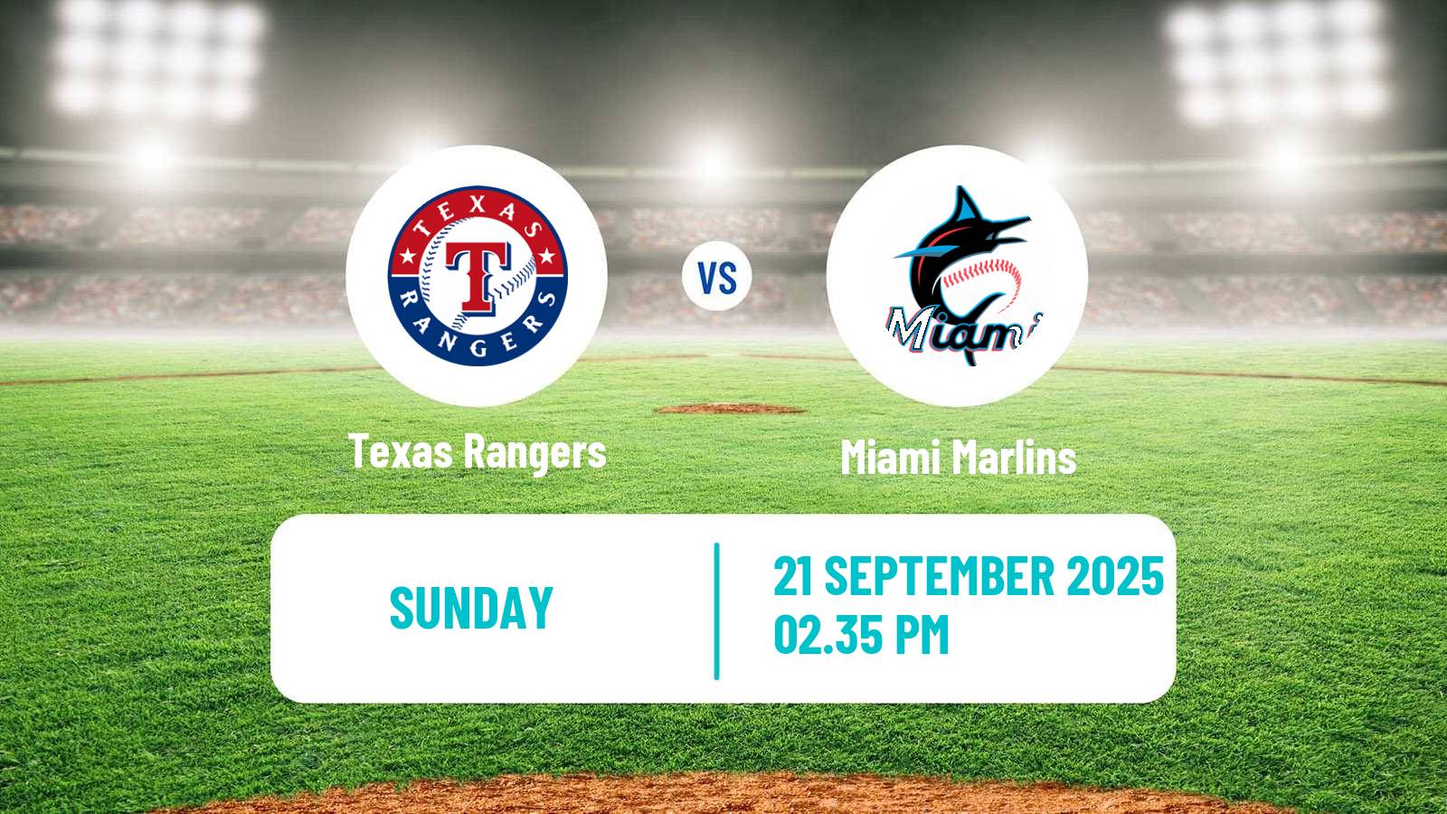 Baseball MLB Texas Rangers - Miami Marlins