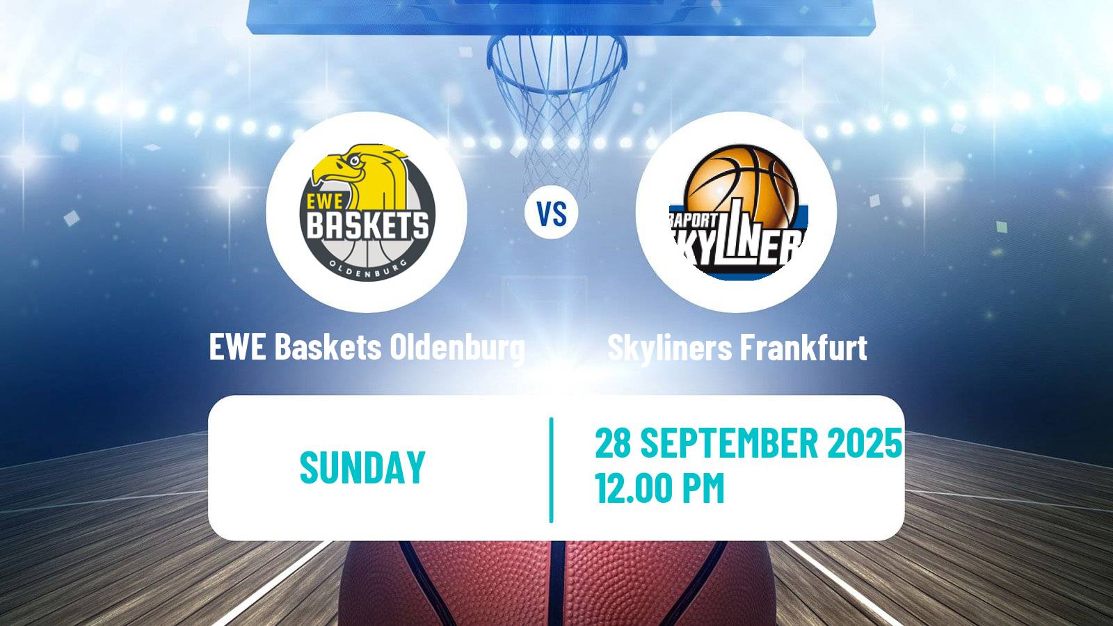 Basketball German BBL EWE Baskets Oldenburg - Skyliners Frankfurt