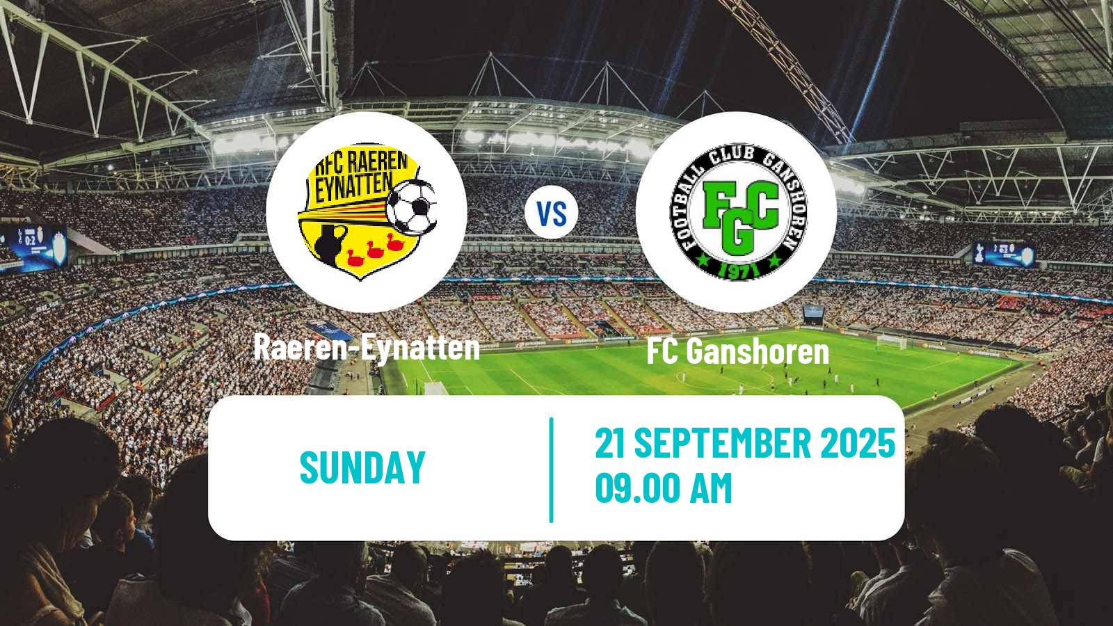 Football Belgian Second Amateur Division Group C Raeren-Eynatten - Ganshoren