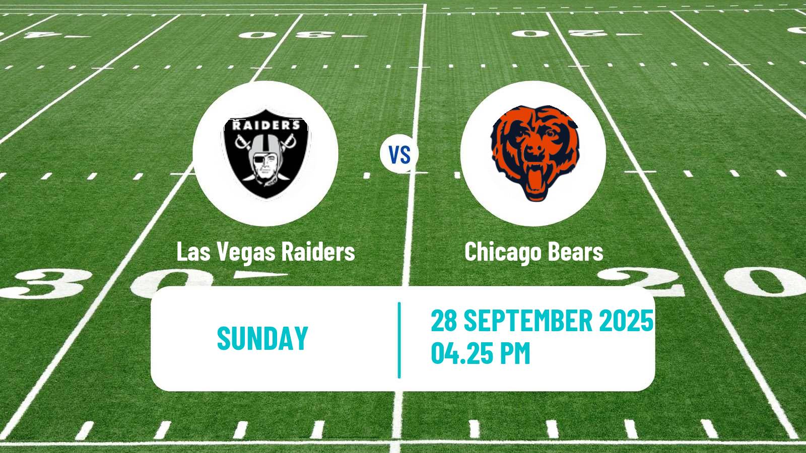 American football NFL Las Vegas Raiders - Chicago Bears