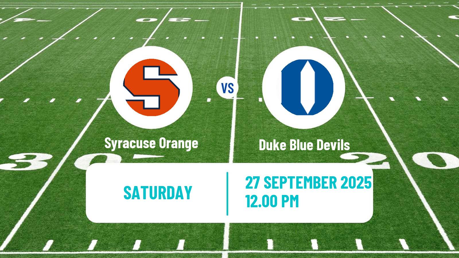 American football NCAA College Football Syracuse Orange - Duke Blue Devils