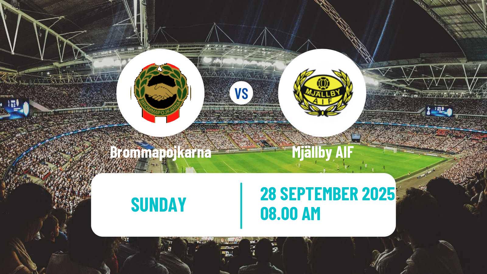 Football Swedish Allsvenskan Brommapojkarna - Mjällby