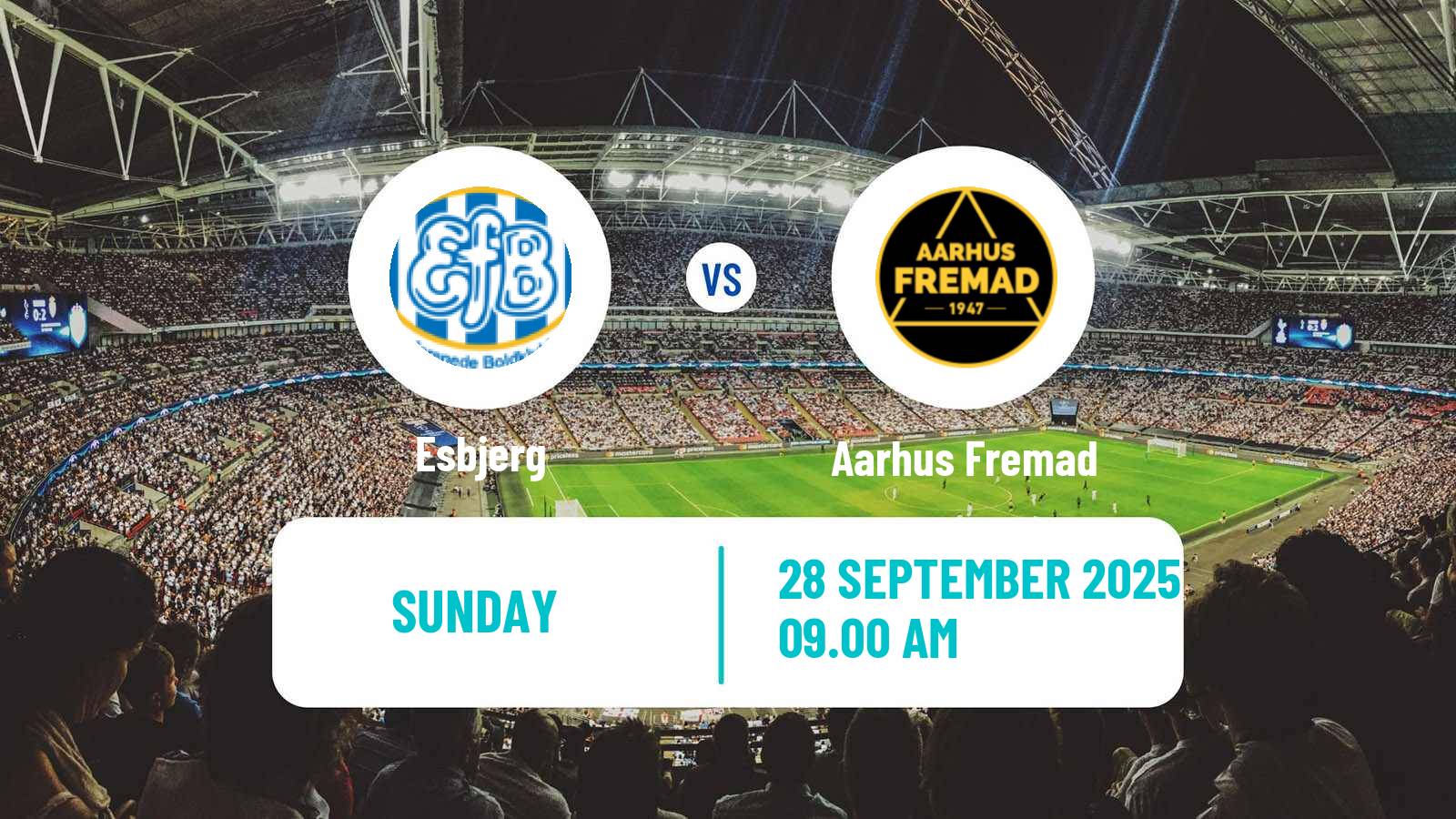 Football Danish 1 Division Esbjerg - Aarhus Fremad