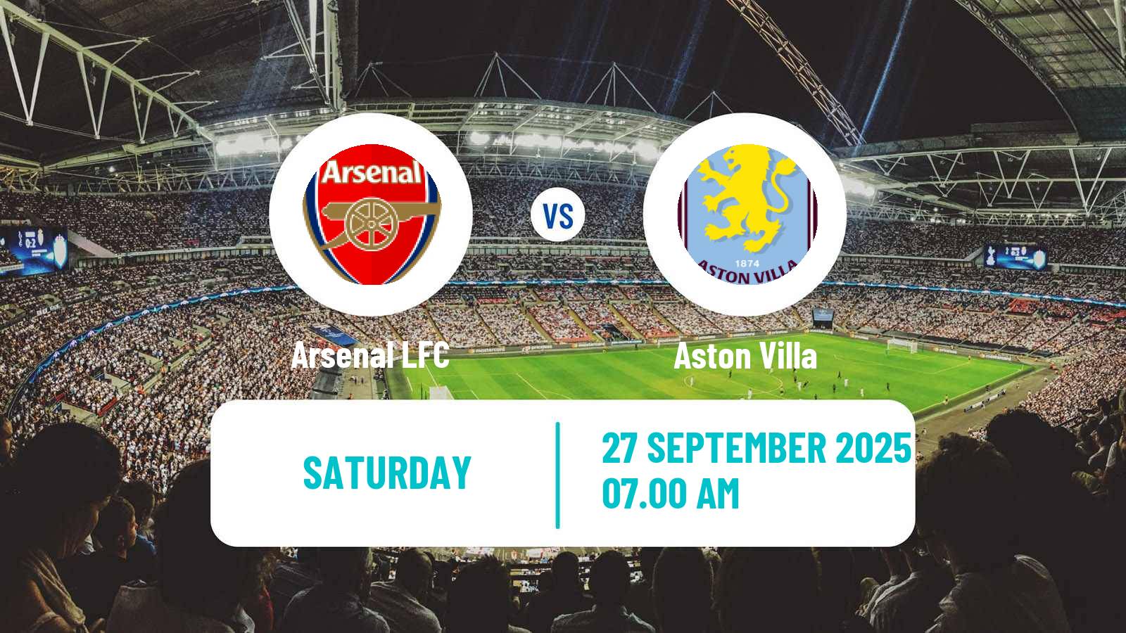 Football English WSL Arsenal LFC - Aston Villa