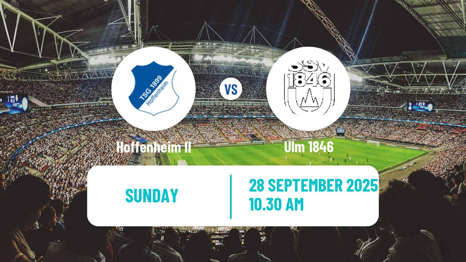 Football German 3 Bundesliga Hoffenheim II - Ulm 1846