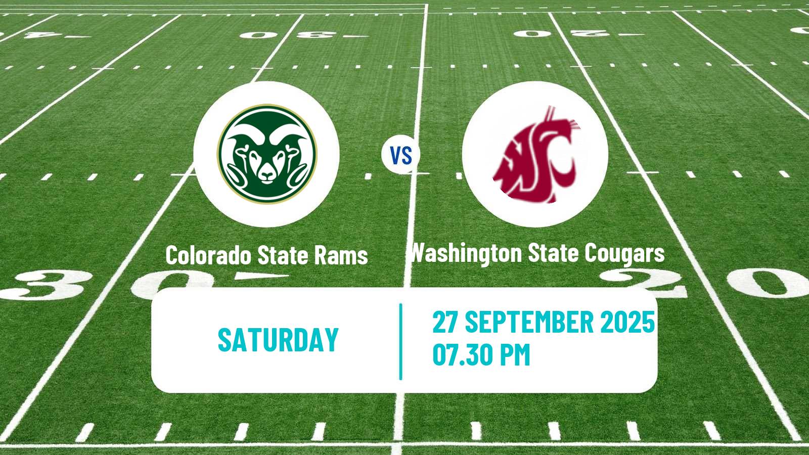 American football NCAA College Football Colorado State Rams - Washington State Cougars