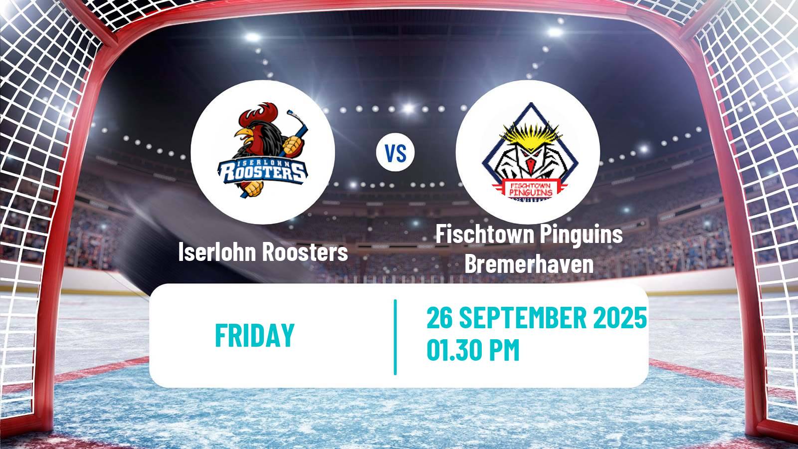 Hockey German Ice Hockey League Iserlohn Roosters - Fischtown Pinguins Bremerhaven