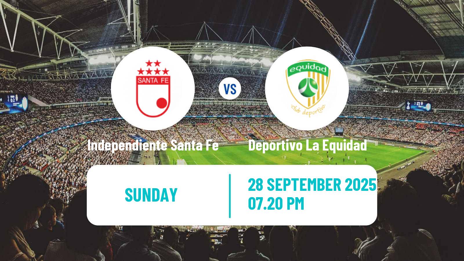 Football Colombian Primera A Independiente Santa Fe - Deportivo La Equidad