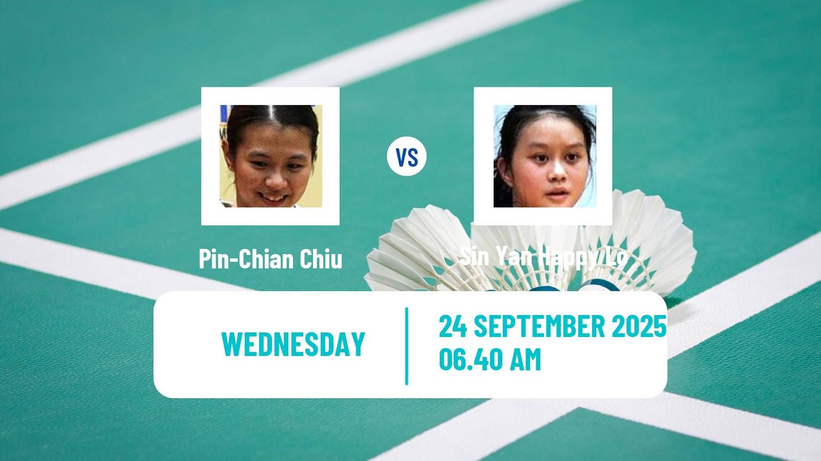 Badminton BWF World Tour Korea Open Women Pin-Chian Chiu - Sin Yan Happy Lo