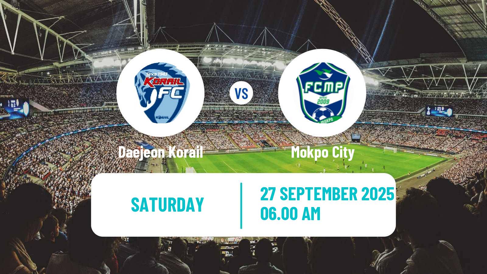 Football South Korean K3 League Daejeon Korail - Mokpo City