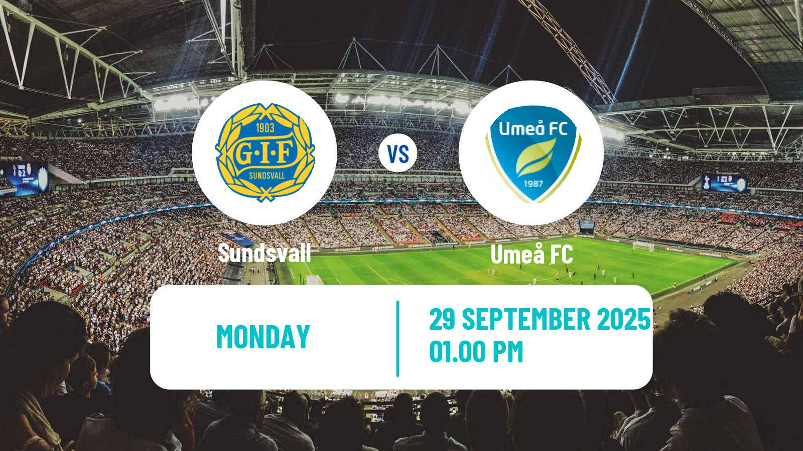 Football Swedish Superettan Sundsvall - Umeå