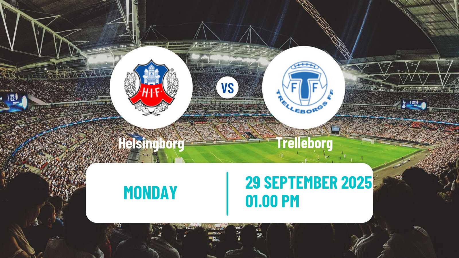 Football Swedish Superettan Helsingborg - Trelleborg