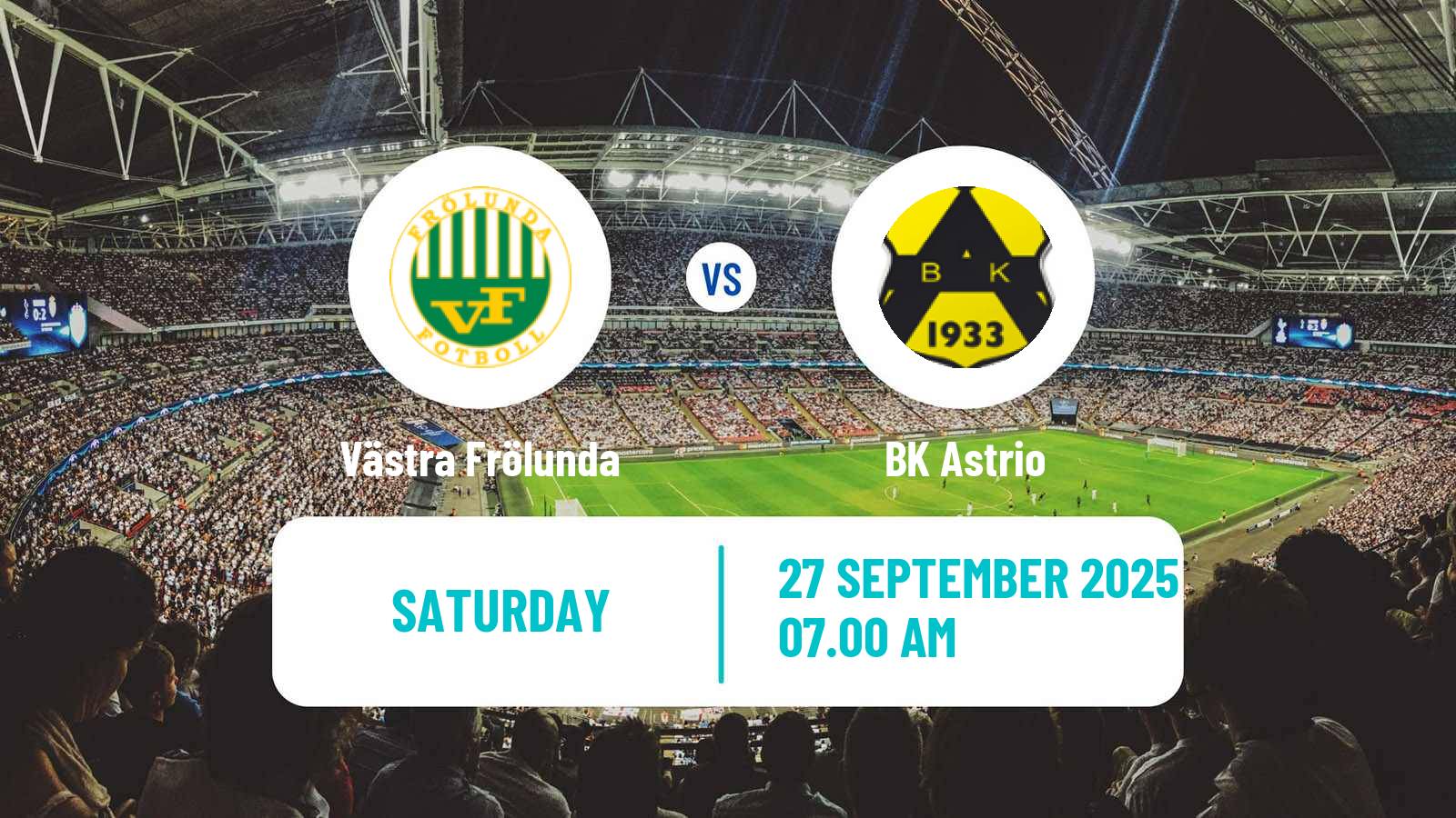 Football Swedish Division 2 - Västra Götaland Västra Frölunda - Astrio