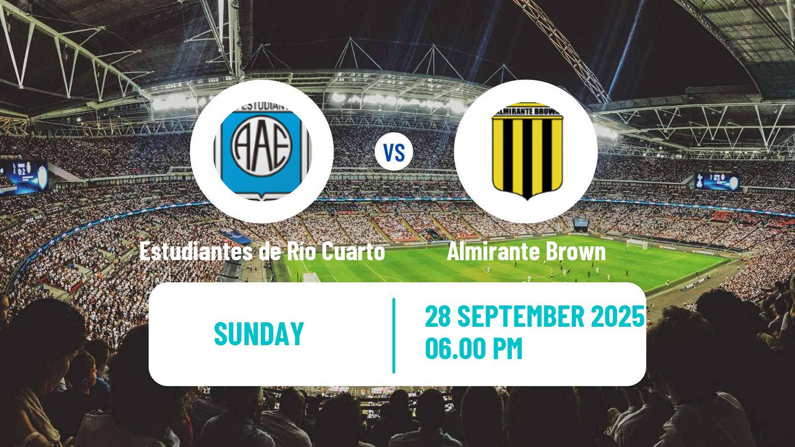 Football Argentinian Primera Nacional Estudiantes de Río Cuarto - Almirante Brown