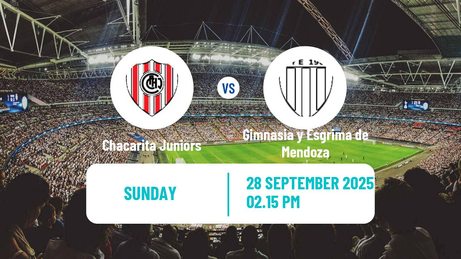 Football Argentinian Primera Nacional Chacarita Juniors - Gimnasia y Esgrima de Mendoza