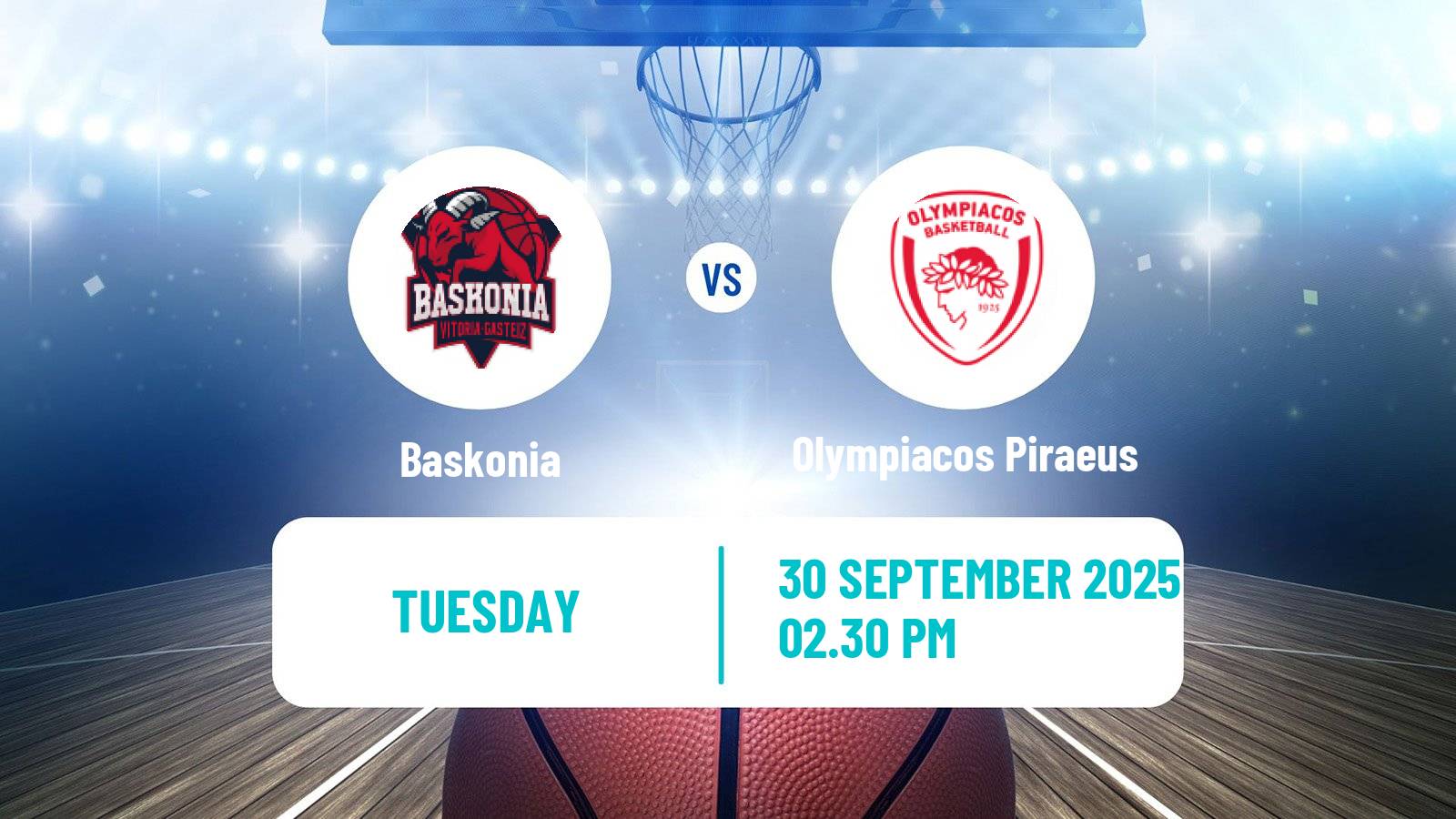 Basketball Euroleague Baskonia - Olympiacos Piraeus