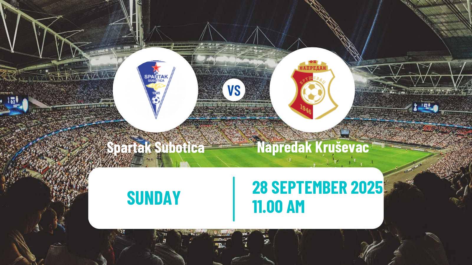 Football Serbian Superliga Spartak Subotica - Napredak Kruševac