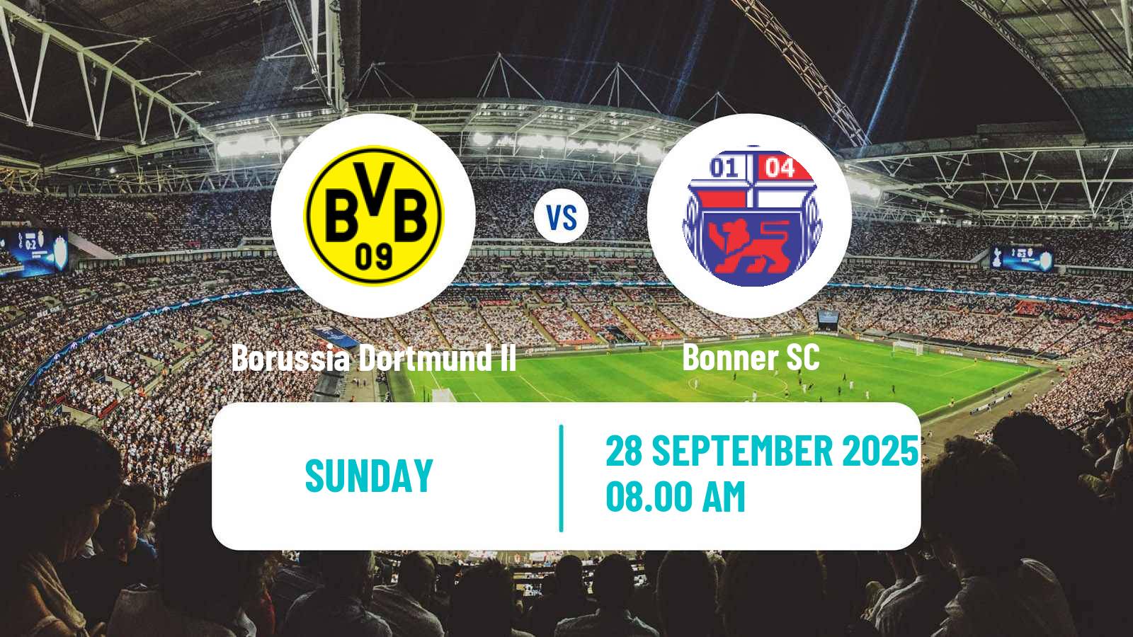 Football German Regionalliga West Borussia Dortmund II - Bonner