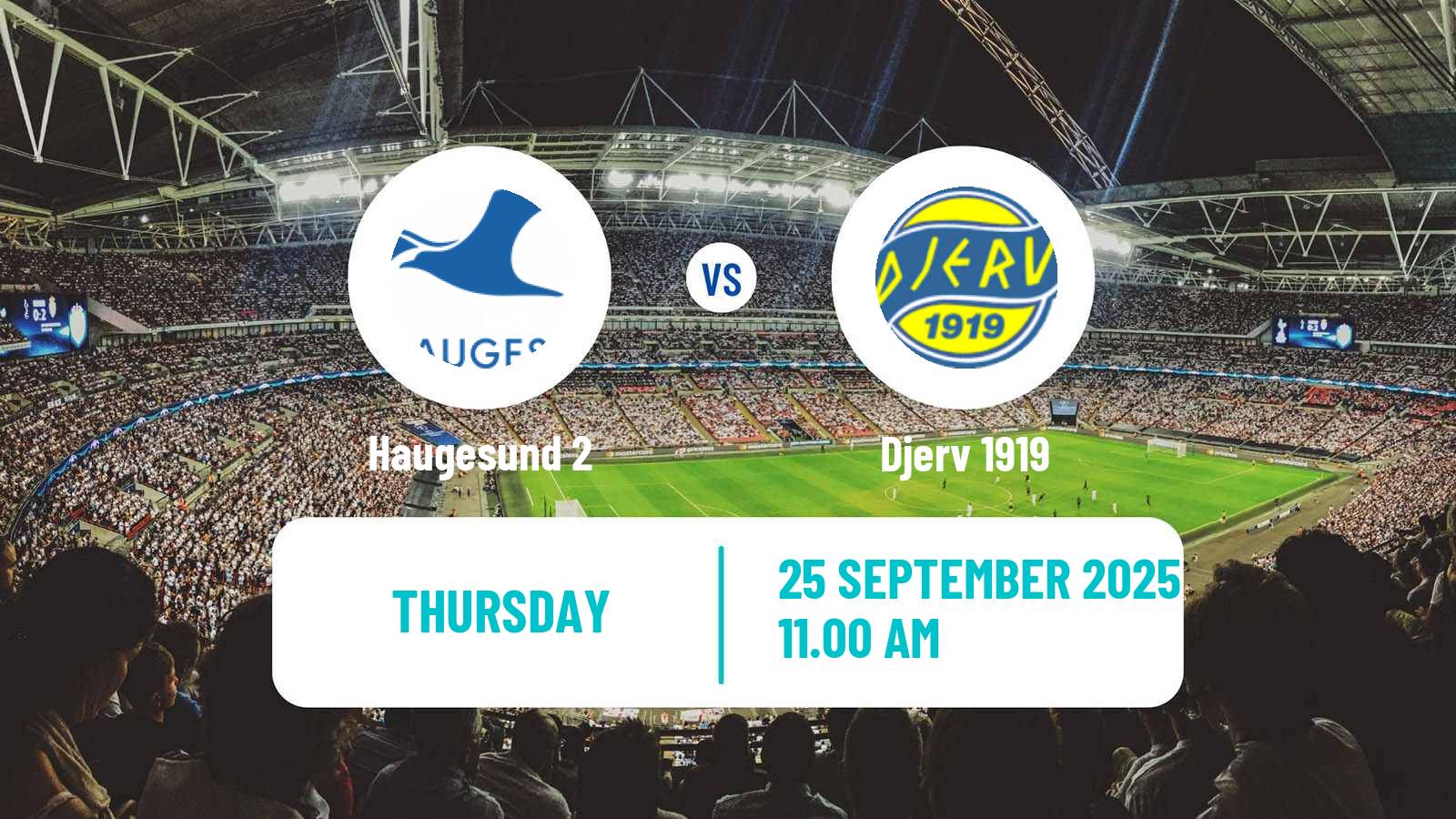 Football Norwegian Division 3 - Group 5 Haugesund 2 - Djerv 1919