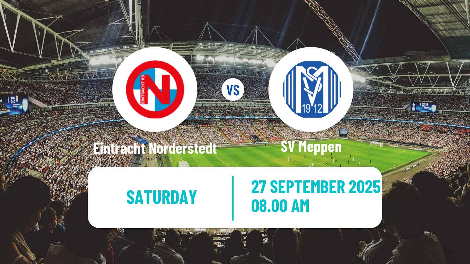 Football German Regionalliga North Eintracht Norderstedt - Meppen