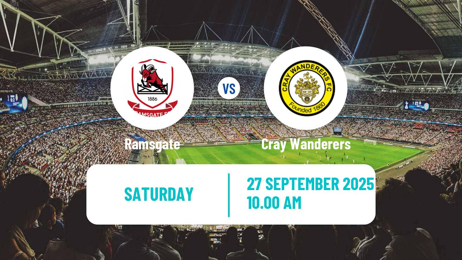 Football English Isthmian League Premier Division Ramsgate - Cray Wanderers