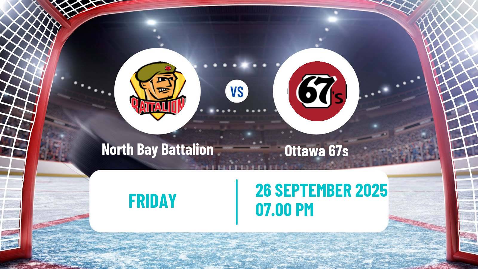Hockey OHL North Bay Battalion - Ottawa 67s