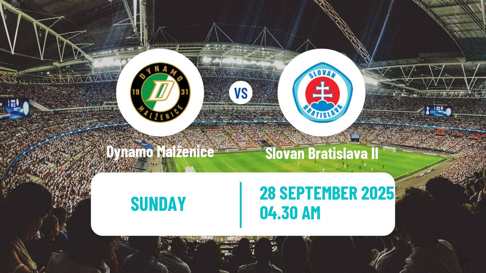 Football Slovak 2 Liga Dynamo Malženice - Slovan Bratislava II