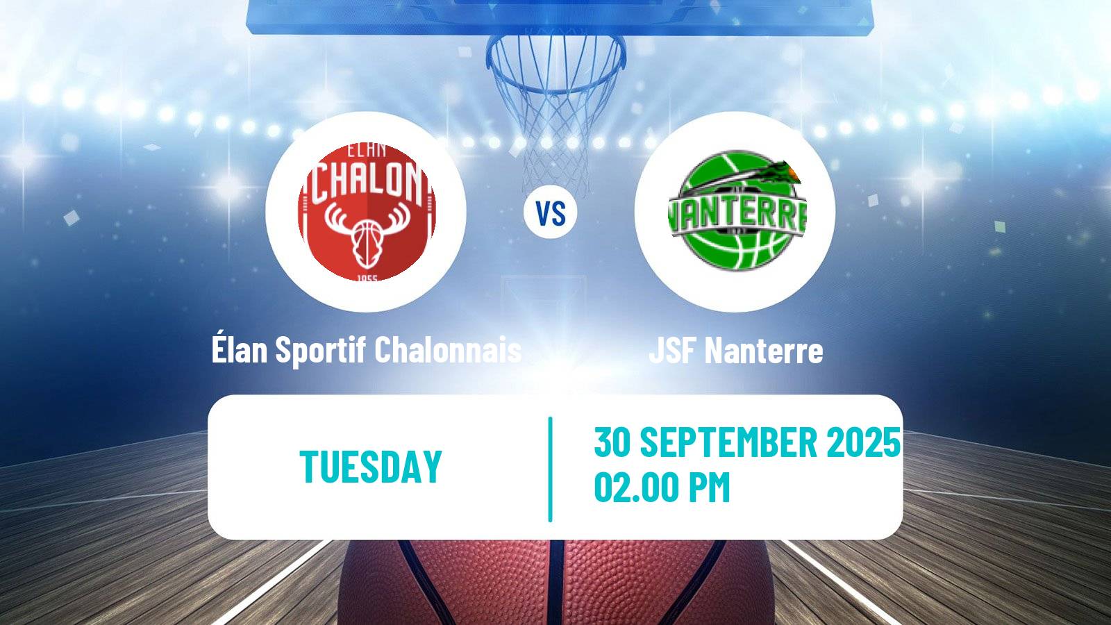 Basketball French LNB Élan Sportif Chalonnais - Nanterre