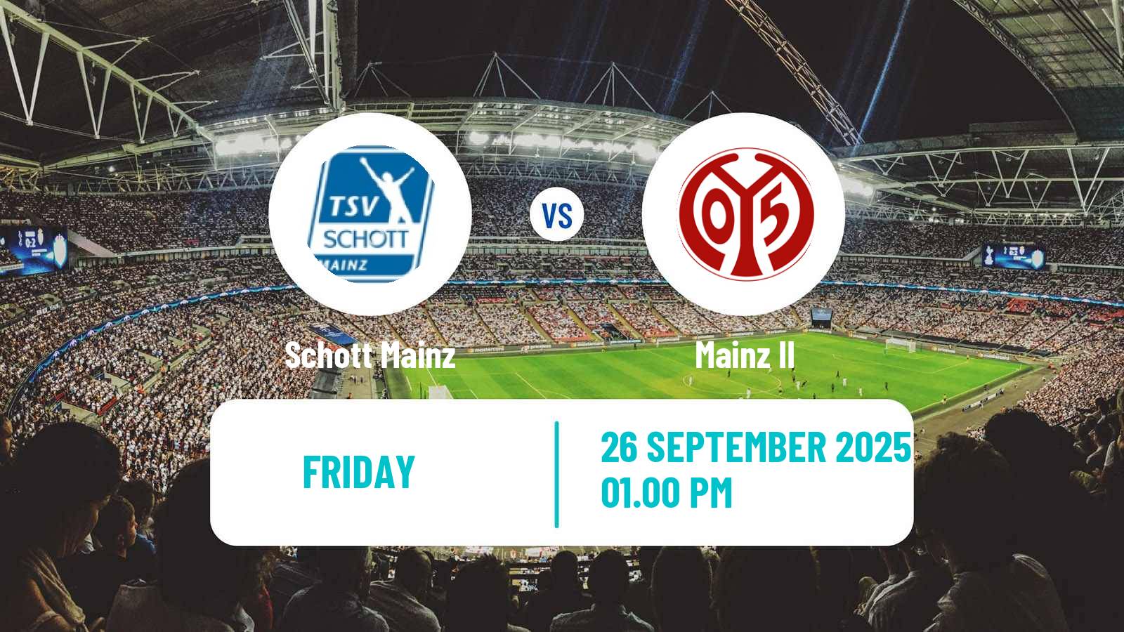 Football German Regionalliga Sudwest Schott Mainz - Mainz II