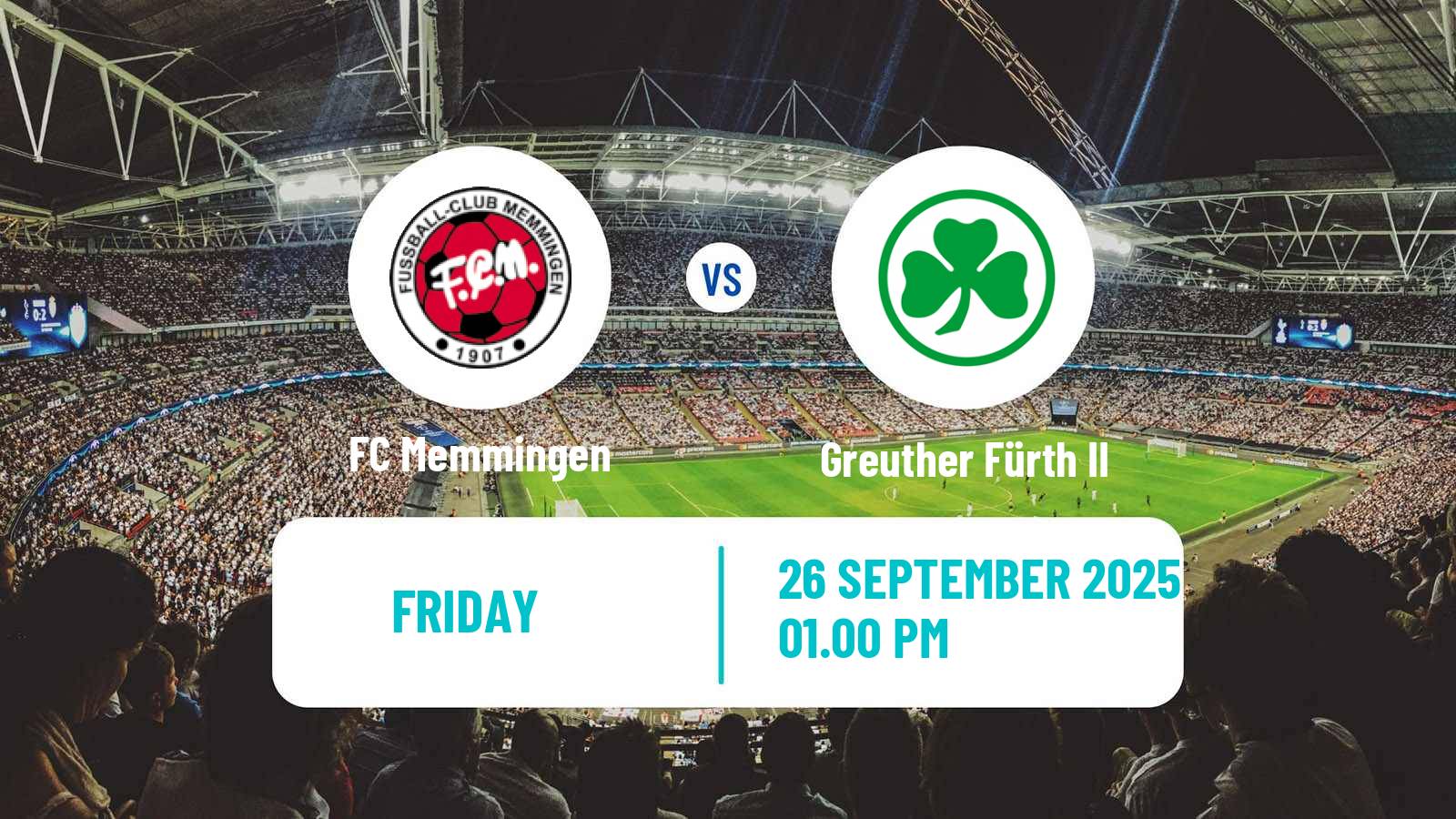 Football German Regionalliga Bayern Memmingen - Greuther Fürth II