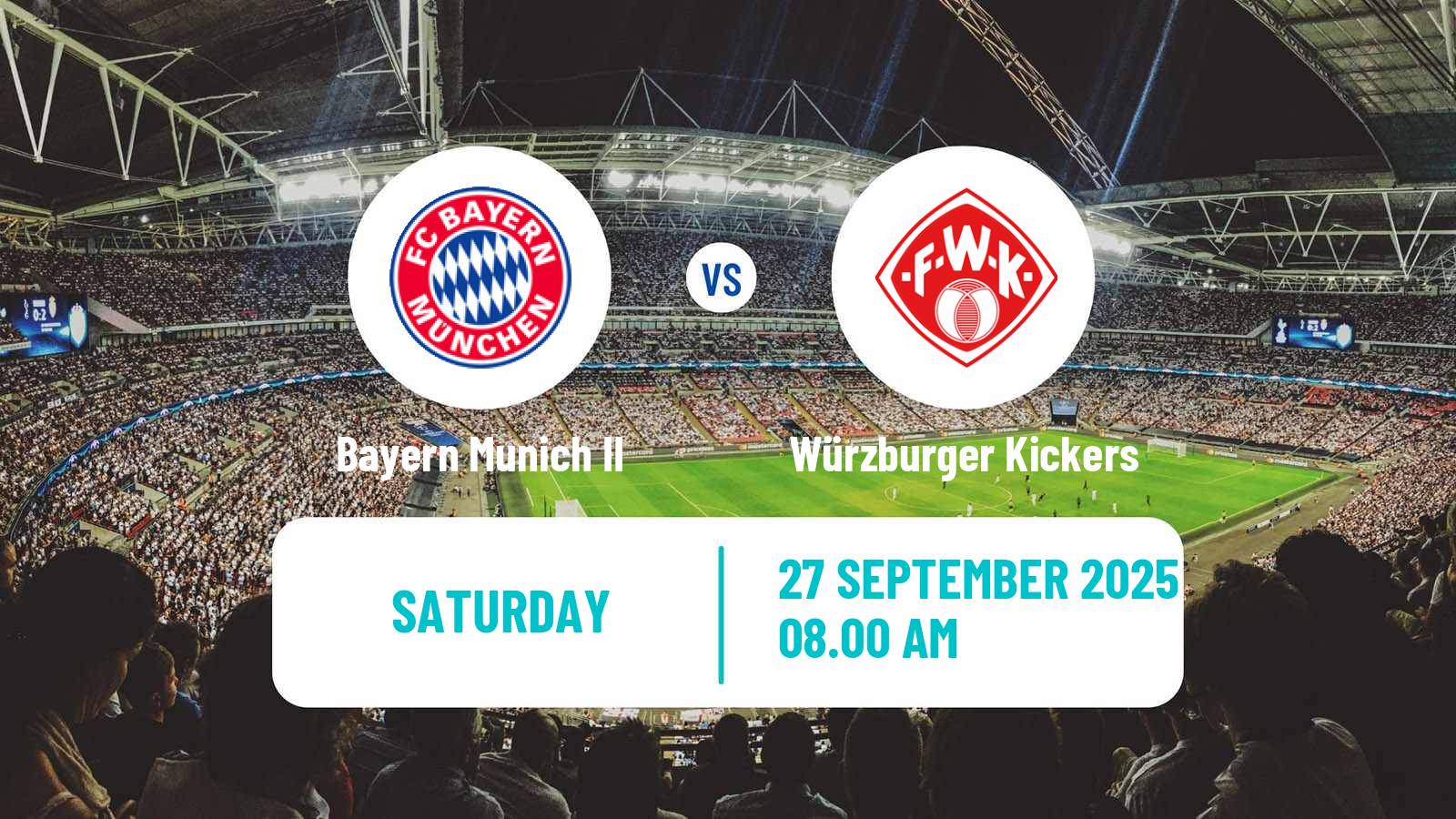 Football German Regionalliga Bayern Bayern Munich II - Würzburger Kickers