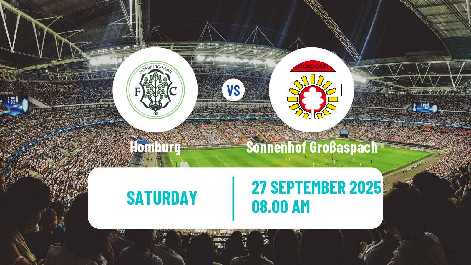 Football German Regionalliga Sudwest Homburg - Sonnenhof Großaspach