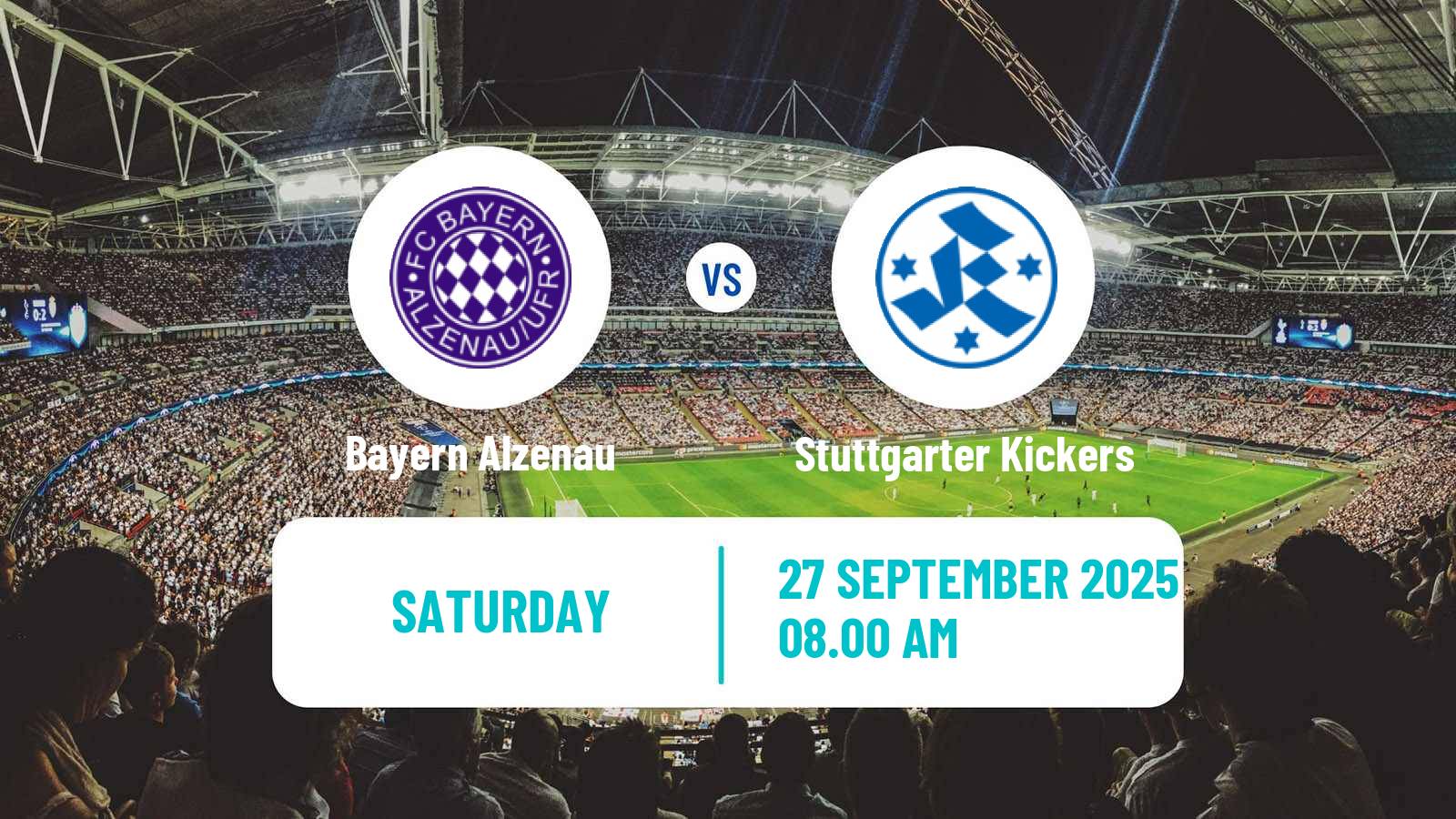 Football German Regionalliga Sudwest Bayern Alzenau - Stuttgarter Kickers