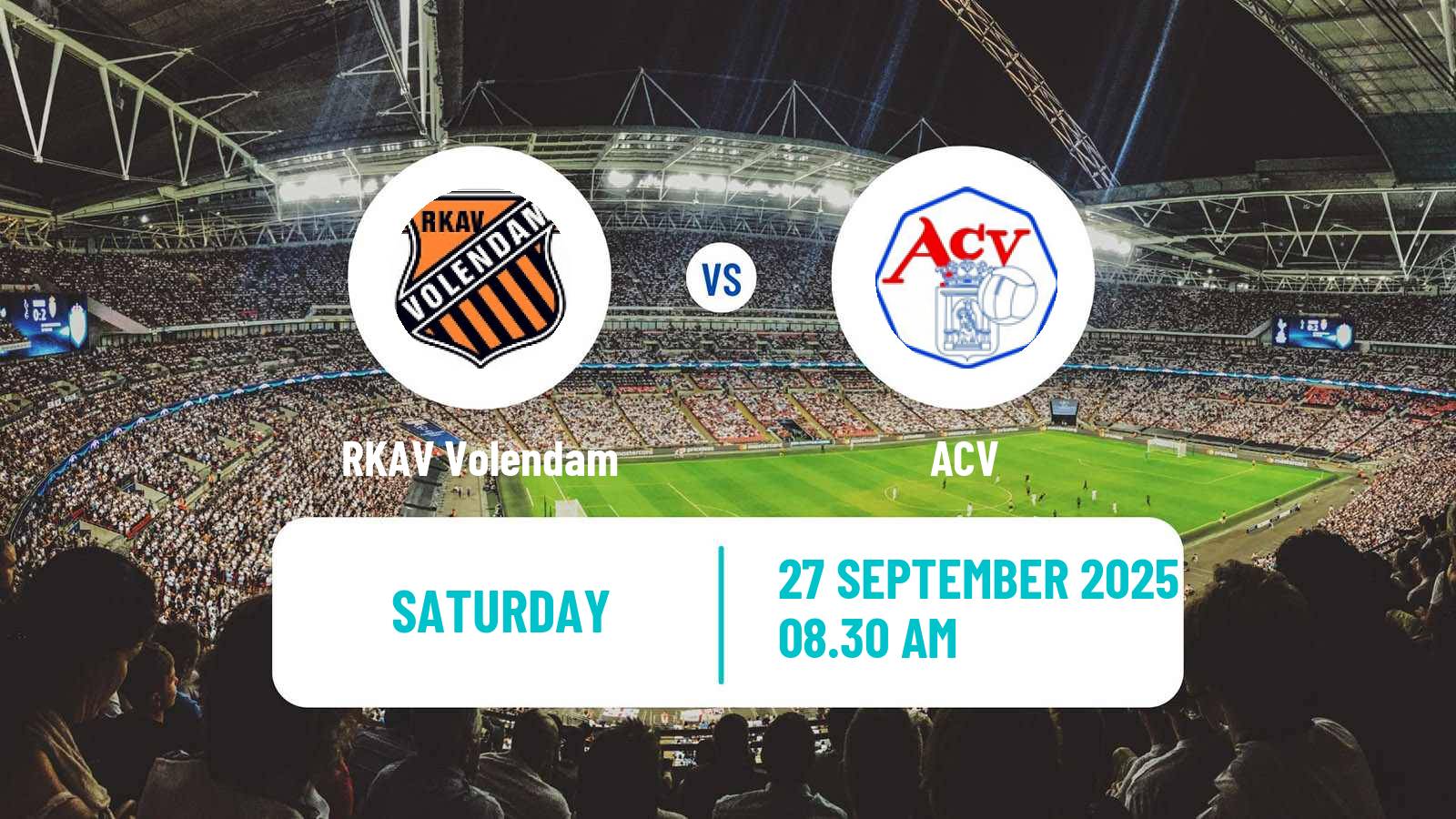 Football Dutch Tweede Divisie RKAV Volendam - ACV