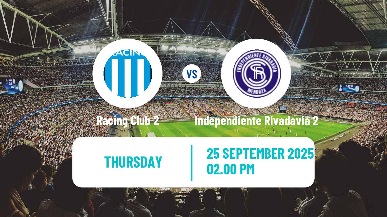 Football Argentinian Reserve League Racing Club 2 - Independiente Rivadavia 2
