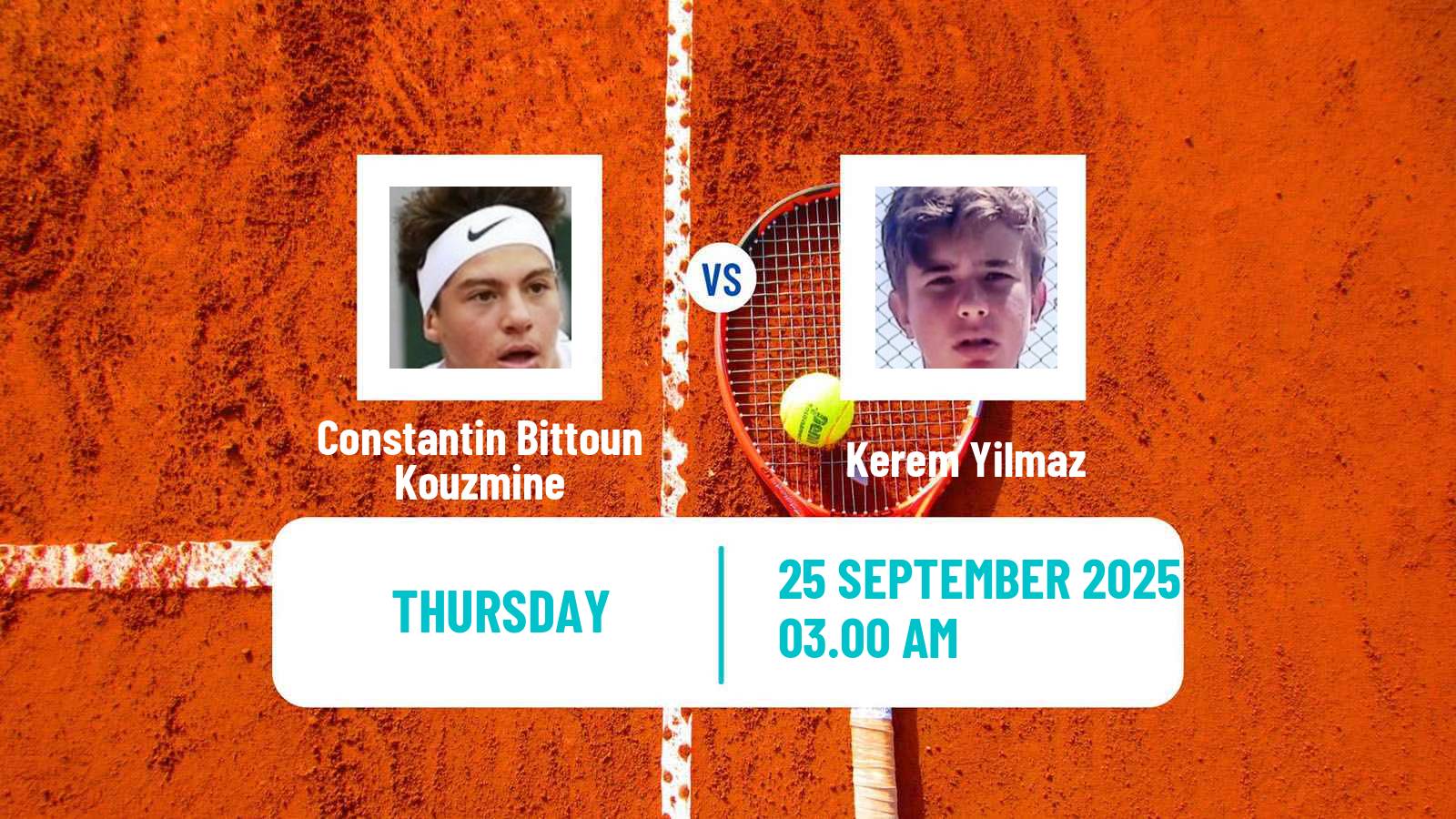 Tennis ITF M15 Kayseri 8 Men Constantin Bittoun Kouzmine - Kerem Yilmaz