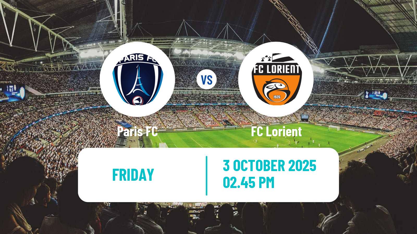Football French Ligue 1 Paris FC - Lorient