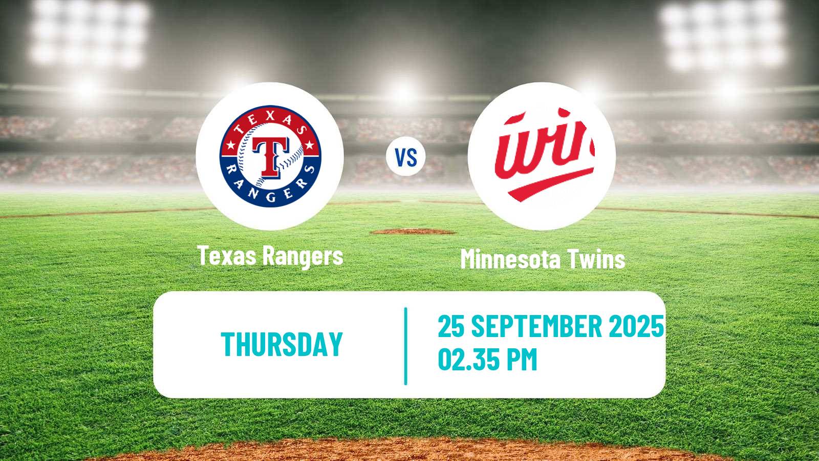Baseball MLB Texas Rangers - Minnesota Twins