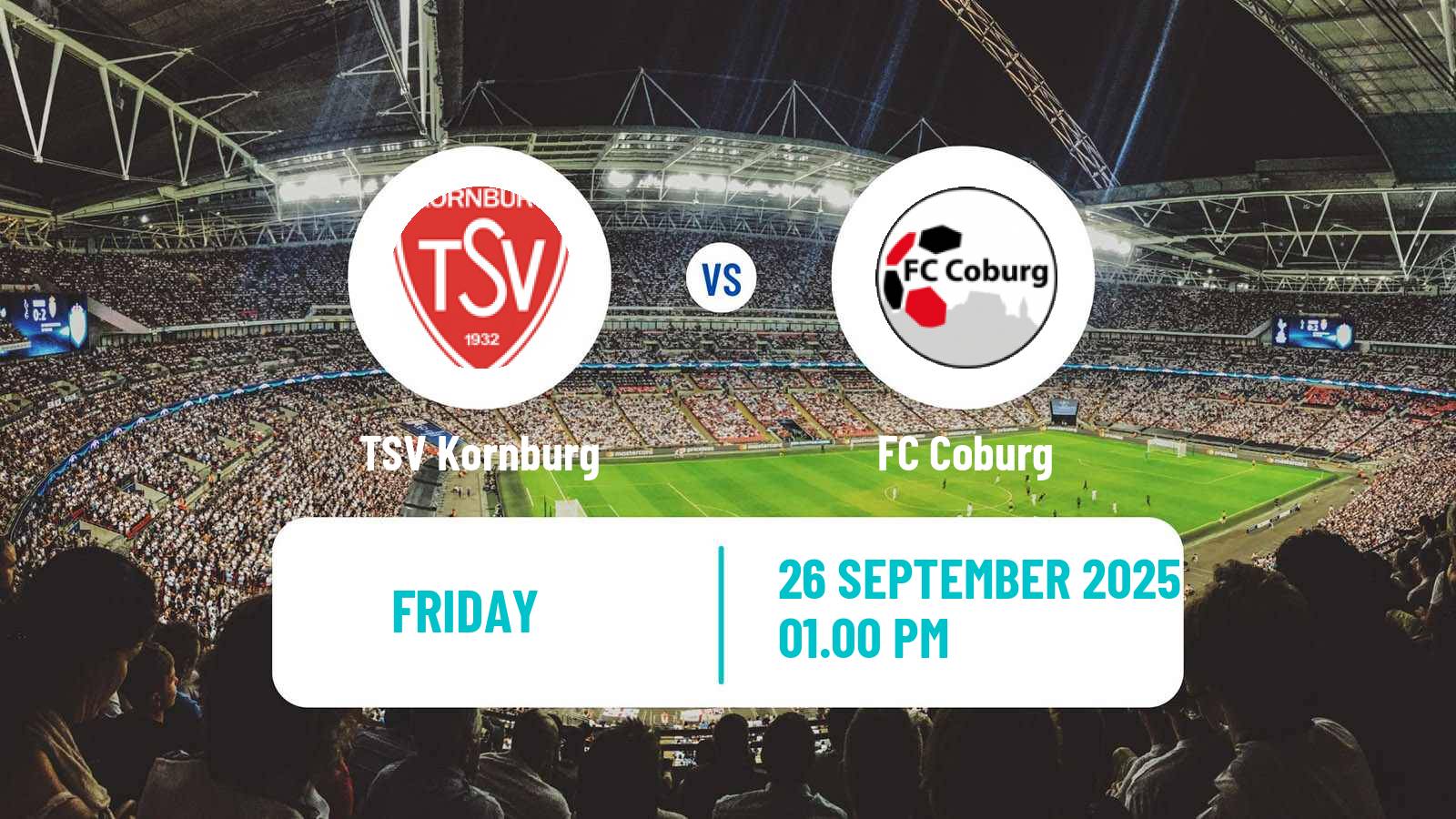 Football German Oberliga Bayern Nord Kornburg - Coburg