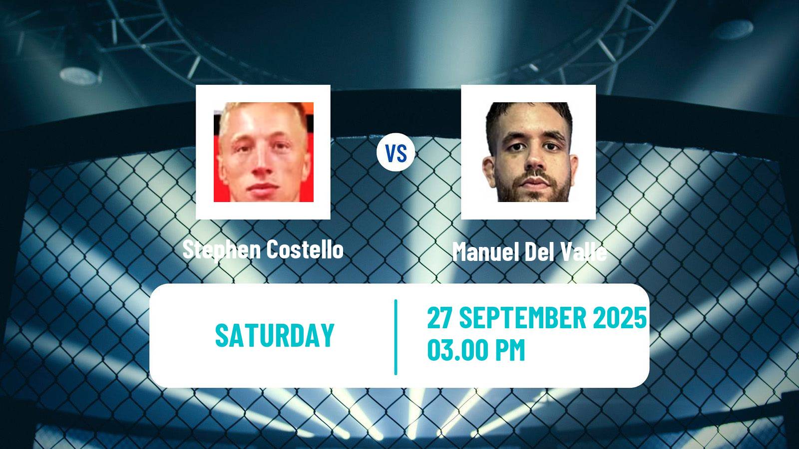 MMA Welterweight Cage Warriors Men Stephen Costello - Manuel Del Valle