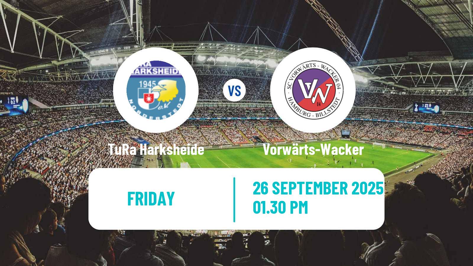 Football German Oberliga Hamburg TuRa Harksheide - Vorwärts-Wacker