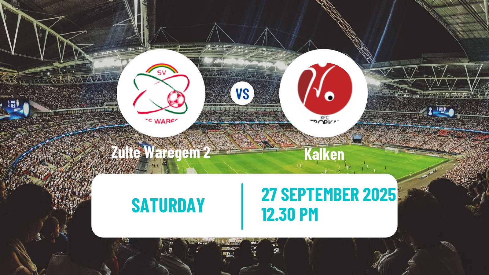 Football Belgian Second Amateur Division Group A Zulte Waregem 2 - Kalken