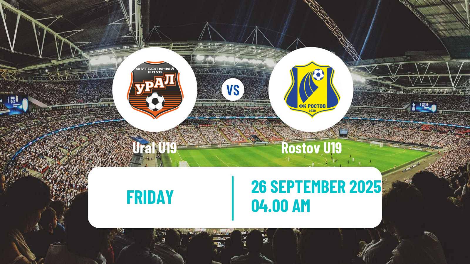 Football Russian Youth League Ural U19 - Rostov U19
